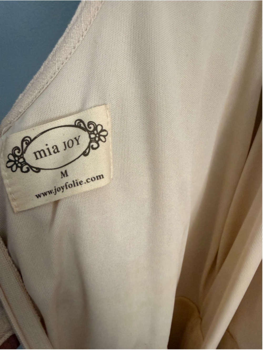 Women's Mia Joy Maxi Dress Size M Beige Ruffled Hem View 6